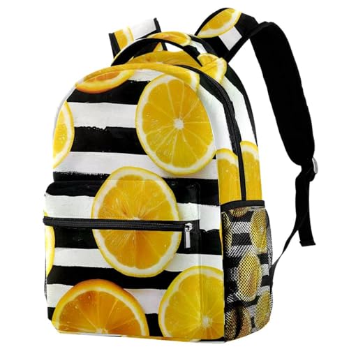 Sac à dos lycée et collège motif citrons pour éviter le mal de dos des adolescents