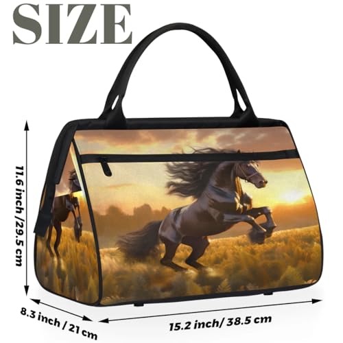 Travel Duffel Bag for Women, Animal Horse Weekender Overnight Bag Carry on Beach Swim Bags Dance Bag Airlines Approved Personal Item Travel Bag for Yoga, Sports, Hospital2
