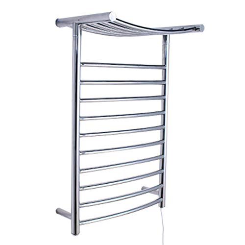 ZQFIDFYR Electric Towel Warmer, Bathroom Wall Mounted Heated Towel Rack, 304 Stainless Steel Polished Heated Towel Rail Drying Racks with Waterproof Switch (Plug in)