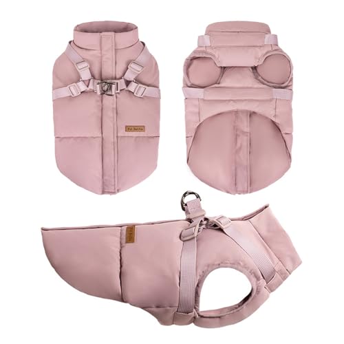 犬 服一体型綿入れを牽引する 犬 ベスト 綿服コート 防寒 防水人気ジャケット 小中大型犬服 秋冬暖かくて柔らかいXS-5XL(ピンク 3XL)