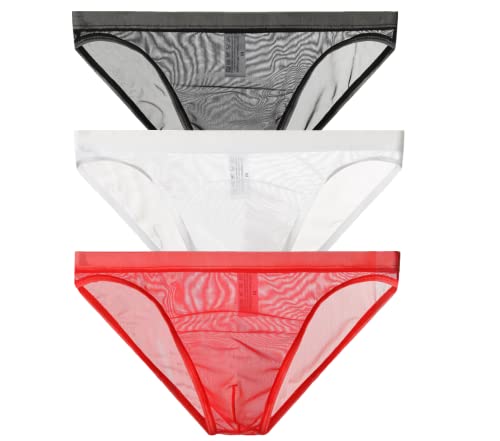 Yomie Slips pour Hommes Slips en Maille Respirante Slips Transparents Minces Bas érotiques Respirants Nus Slips Culotte Cover