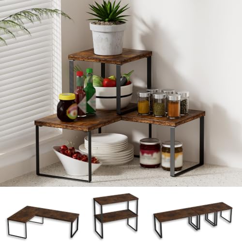 Golener Countertop Shelf Kitchen Counter Organizer Adjustable Stackable