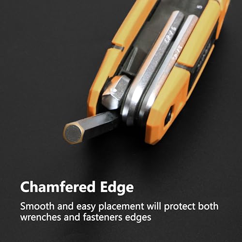 MULWARK 17pcs Folding Allen Wrench Set with Grip | Metric & Standard SAE - Key Tool 2 Pack Portable Hex for Basic Home Repair and General Applications