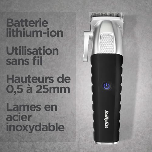 Tondeuse cheveux BaByliss E812E à charge rapide et 8 sabots de coupe interchangeables - 2