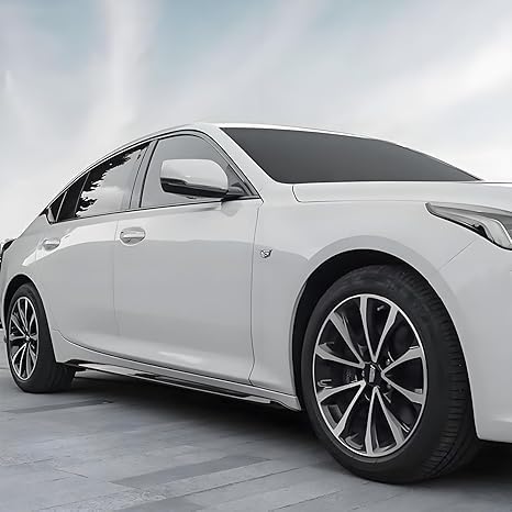 Compatible with Cadillac CT5 2020-2025 Glossy Black Side Skirt Body Kit Spoiler Lip Trim