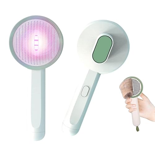 Brosse Chiens Chats avec lampe germicide UV,Vérifiez votre chat pour la teigne,Autonettoyage à une touche,toilettage d'animaux,adapté pour les Chiens Chats cheveux courts et longs Cover