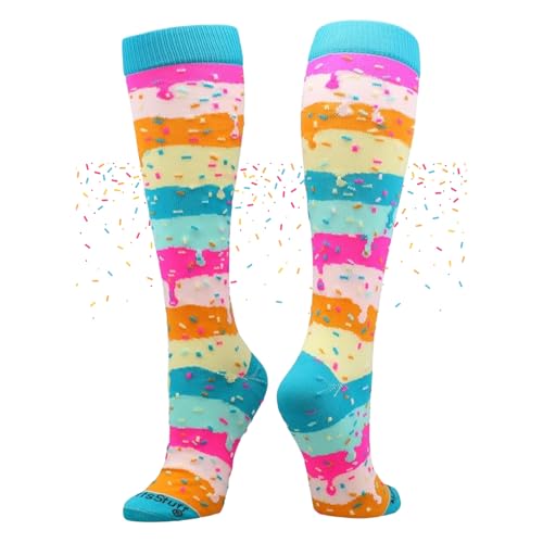 MadSportsStuff Rainbow Sprinkles Over the Calf Length Socks (Rainbow Medium)
