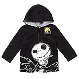 Disney Nightmare Before Christmas Jack Skellington Little Boys Fleece Half Zip Hoodie Black 6