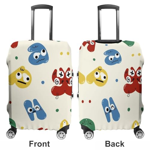 Tear-Resistant Luggage Protector Cover Breathable Anti-Dust Suitcase Guard Eco-Friendly Shockproof Design for Long-Haul Travel & Business Trips Enhanced Luggage Protection Cheerful Words3