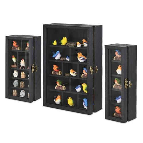 Ikee Design 3 Pcs Set Wall-Mounted Wooden Shadow Cubby Box