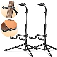Height Adjustable Guitar Stand:Very easy to adjust. Multi-protection: In order to prevent your guitar from being scratched, our tripod guitar stand is wrapped with EVA foam sponge where all the guitar and the stand are in contact. Stability: The diff...