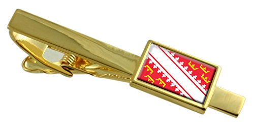 Clip de corbata de Alsacia Francia en oro con grabado exclusivo de alta sastrería