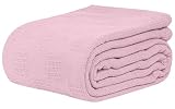 Linteum Textile Hospital Thermal SNAGLESS Spread Blanket, 100% Cotton (74x100 in, Mauve)