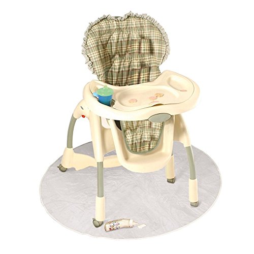 Nuby Floor Mat for Baby, Waterproof High Chair Floor Protector, Multi-Purpose Plastic Playmat for Playing and Feeding, Clear, 50" Diameter