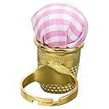 SHERCHPRY Alfiletero Reutilizable de Metal y Algodón, Soporte Práctico para Alfileres de Costura, Cojín Compacto para Dedos, Herramienta para Bordado y Manualidades, Accesorio Portátil