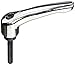 Kipp 06460-2066X35 Zinc Adjustable Handle with M6 External Thread, Modern Design Style, Steel Components, Metric, High-Polish Chromium-Plated Finish, Size 2, 35 mm Screw Length