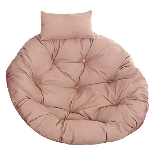 ZTGL Cojines de Silla de Cesta Colgante, Cojín de Asiento Grande Colgante de Huevo Hamaca Cojines de Silla de Columpio CojíN de Papasan Cojín de Silla Suave Color Sólido,Caqui,Diameter: 125cm Cover