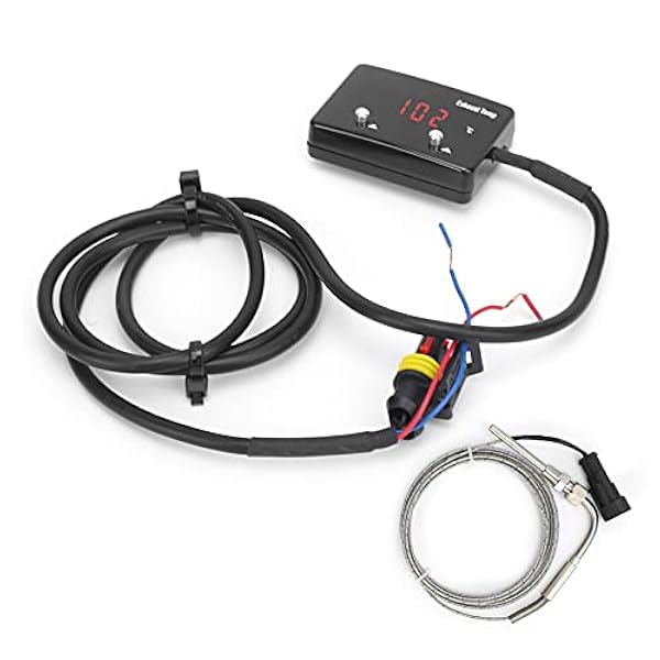 Kit Indicatore EGT, Misuratore Temperatura Gas di Scarico Auto Display Digitale LED Rosso Universale per Veicolo 12V