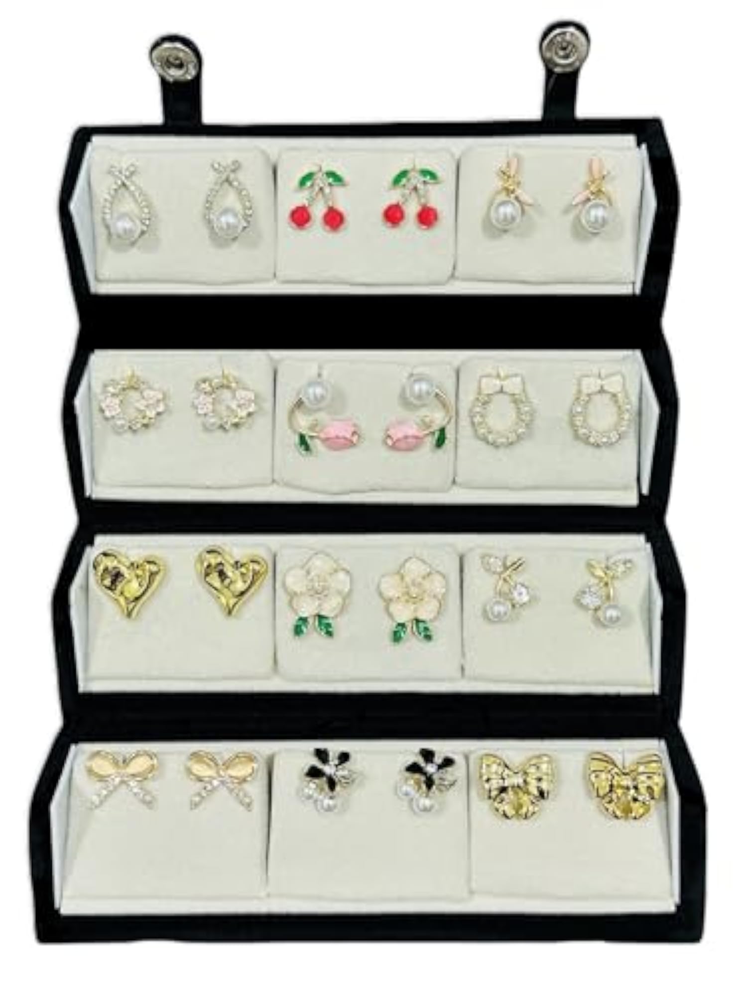 Women's Gold Plated Korean Stud Earrings Set of 12, Gift Box