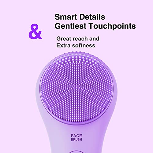 Image of NgraCoola CLIE Facial Cleansing Brush - Waterproof & Rechargeable Face Scrubber for Men & Women, Cleansing, Exfoliating & Massaging - Violet