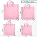 Weewooday 100 Pcs Frosted Plastic Gift Bags with Handles for Small Business Clear Shopping Bags with Cardboard Bottom,4 Sizes (Light Pink)