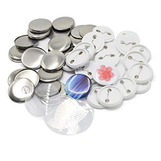 100 Sets Pin Back Button Parts for Badge Maker Machine Button Made DIY Crafts and Children's Craft Activities (37mm 1½ inch)