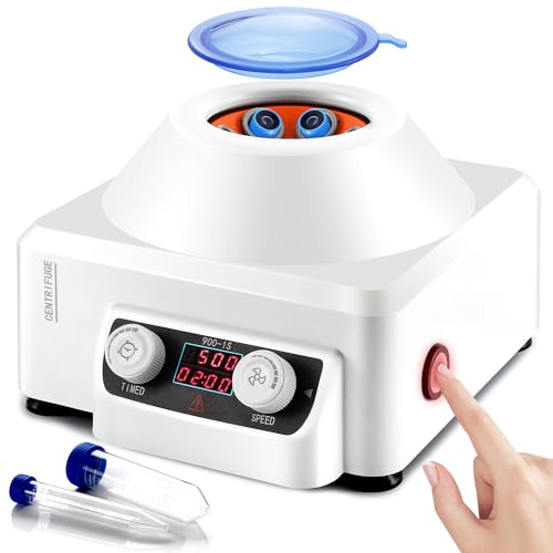 Mxmoonant 900-1S LED digital centrifuge with 10mlX6 tubes, 0-4000rpm/1685xG, 0-60min desktop electric centrifuge prp separation for university, laboratory, hospital (900)