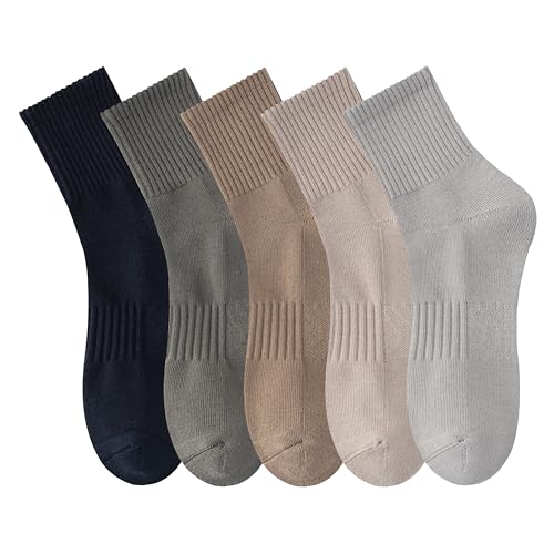 Image of MAGIARTE Womens Athletic Terry Cushioned Mini Crew Socks, 5-Pair | Running,Cycling,Sports,Outdoor Activities,Cushioned Terry,Compression Arch Support,Seamless Toe,Moisture Wicking
