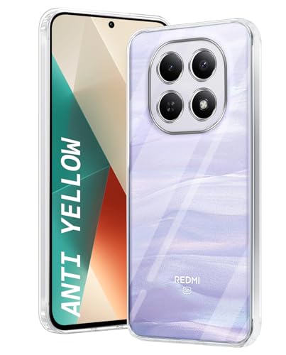 Image of DIZORO Compatible with Redmi Note 15 5G Back Cover Case Clear,[ Anti Yellow ][Military Grade Protection] Hard PC Back Cover Transparent