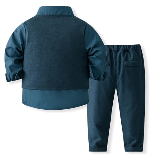 Image of Baby Boys' 4-Piece Set with Dress Shirt, Vest, Pants, and Tie