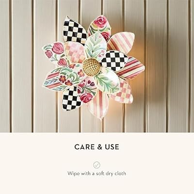 MACKENZIE-CHILDS Rosy Meadow Wall Decor, Hanging Flower Wall Art, Small
