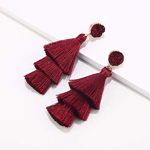 Tassel Earrings Layered Tiered Linear Drop Fashion Trending Earrings3