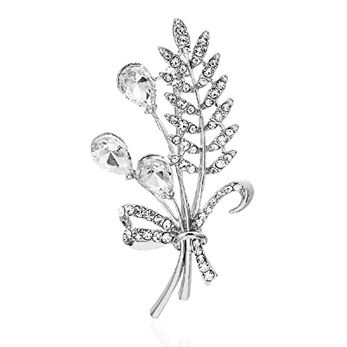 Broche blé strass femme fleur : bijoux de mode polyvalents et cadeaux écharpe tendance