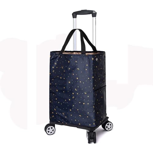 Carrito de la compra plegable con compartimento de refrigeración aislado, aleación de aluminio resistente, 4 ruedas giratorias, diseño ligero desmontable para supermercado y picnic