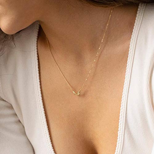 MEVECCO Gold Angel Wings Pendant Necklace, 18K Gold Filled, Dainty Minimalist for Women3