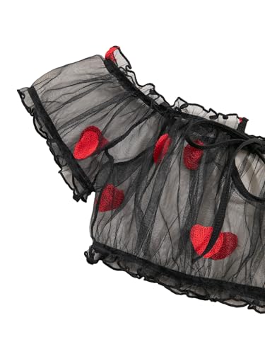 Image of Lilosy Sexy Stretch Ruffle Tie Sheer Mesh Lingerie Set Outfits