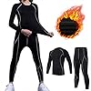 TBoonor Biancheria Intima Termica per Bambini Set di Biancheria Intima da Sci Bambini Funzionale Camicia Termico Pantaloni per Running Sport Invernali Bambini Intimo Termico Set