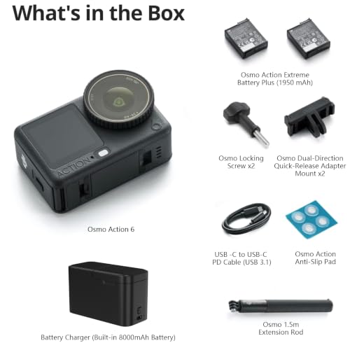 DJI Osmo Action 6 8K Waterproof Action Camera Bundle, 1/1.1" Square Sensor | Variable Aperture of f/2.0–f/4.0, 50GB Built-In Storage, Original Capture More Combo + Multifunctional Battery Charger Case - image 8