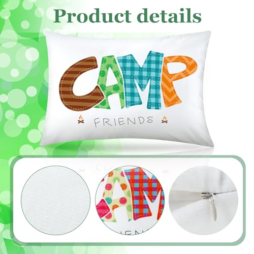 Image of Moukeren Camp Friends Girl Autograph Pillowcase Summer Camp Pillowcase Travel Pillow Case Travel Pillow Cover for Kids Package Stuff Essentials Sleepaway Accessories (Many Colors,1 Pcs)