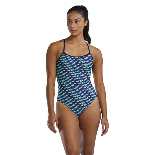 TYR Durafast Elite Trinityfit One-Piece Swimsuit for Women - Athletic Training and Competition Swimwear Designed for Long-Lasting Durability - Chlorine-Proof - Grn/NVY, 26