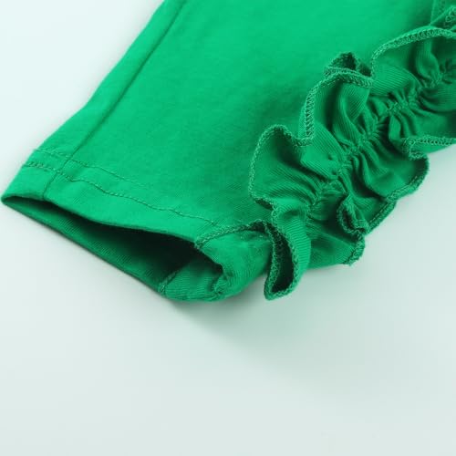 Noomelfish Girls Ruffle Long Sleeve T-Shirts Solid Color Tee Tops Blouse (5-12 Years)4