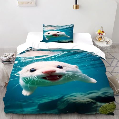 Housse de couette 2 pièces avec fermeture éclair lit single 135x200