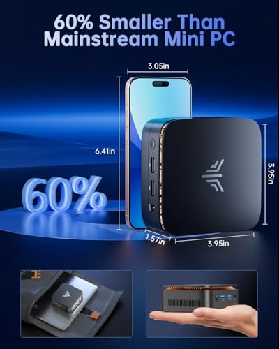 Image of KAMRUI Essenx E1 Mini PC, 8GB DDR4 RAM 256GB M.2 SSD, Mini Computer Twin Lake N150 (Beat N100 /N95,up to 3.6GHz), Desktop Computer Dual 4K, Ethernet, WiFi, Bluetooth for Business, Office, Home