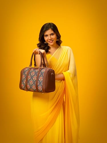 Image of ZOUK Printed Vegan Leather Handmade Women's Handbags with double handles and detachable Sling Strap