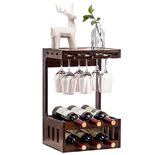 Soporte para botellas de vino de madera 3 niveles 6 botellas miniatura 1