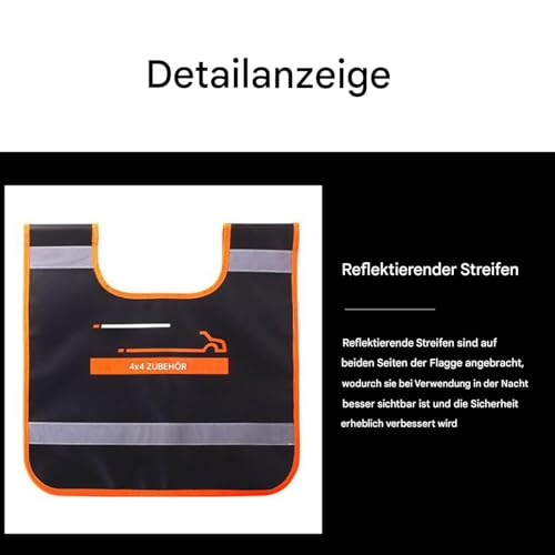 Drapeau de remorque réfléchissant lumineux avec fixation sûre et rapide