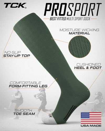 Image of Prosport Baseball Socks & Softball Socks, Kids & Adult Knee High Tube Sock