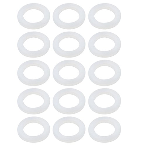 Sourcingmap Silicone Flat Washers 31mm OD 21mm ID 3mm Thickness Sealing Gasket for Faucet Pipe Water Hose White, Pack of 15