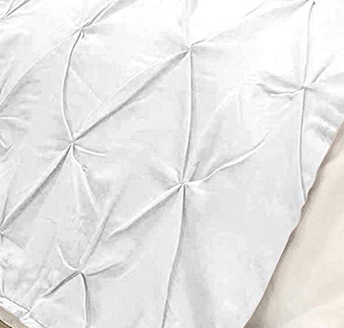 Bed Runner 100% Cotton 800 Thread Count 1 Piece Pinch Pleated Bed Runner, Decorative Bed Scarf, 1 Pinch Pleated Bed Runner (King Size, White) #TOP3