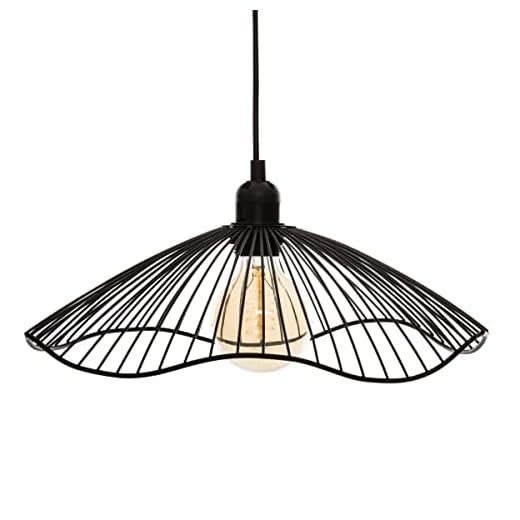 Atmosphera - Suspension Filaire Galt Noire - D 34 cm, En Métal, Style Industriel - Luminaire Pour Salon, Cuisine, Chambre